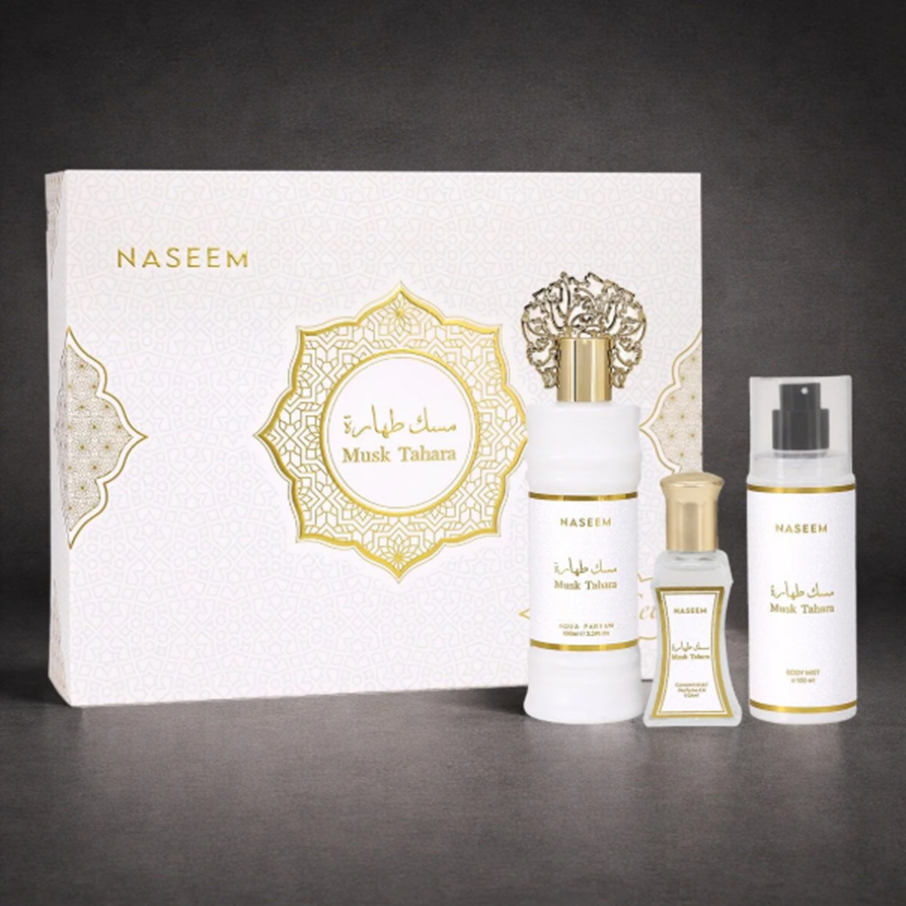women Perfume Naseem Musk Tahara 3-Piece Gift Set for Men & Women – Perfume, Roll-On & Body Mist - Image 1